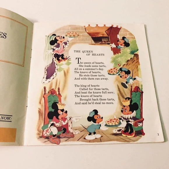 Vintage 1979 Mother Goose Rhymes Disney Read Along Book Only No Tape - Picture 7 of 16